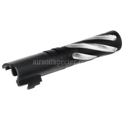 5KU 4.3 Inches Stainless Steel Tornado Style Spiral Outer Barrel +11mm CW for Tokyo Marui Hi-Capa 4.3 GBB Pistols Airsoft
