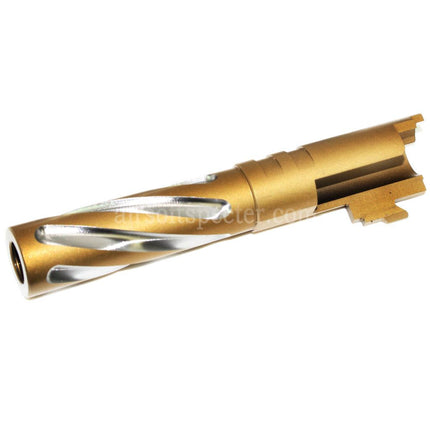 5KU 4.3 Inches Stainless Steel Tornado Style Spiral Outer Barrel +11mm CW for Tokyo Marui Hi-Capa 4.3 GBB Pistols Airsoft