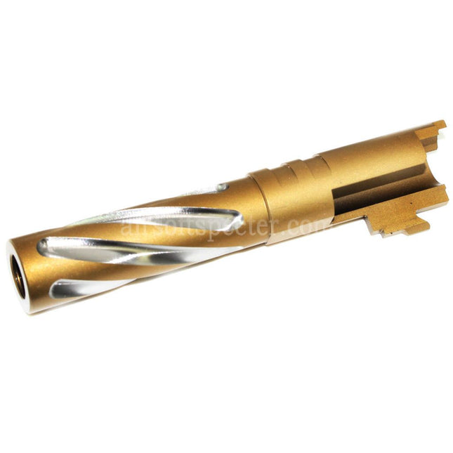 5KU 4.3 Inches Stainless Steel Tornado Style Spiral Outer Barrel +11mm CW for Tokyo Marui Hi-Capa 4.3 GBB Pistols Airsoft