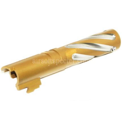 5KU 4.3 Inches Stainless Steel Tornado Style Spiral Outer Barrel +11mm CW for Tokyo Marui Hi-Capa 4.3 GBB Pistols Airsoft