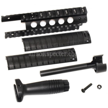 CYMA MP5 DX Interface Handguard Rail System with QD Foregrip and Outer Barrel For CYMA G&G Umarex Tokyo Marui MP5 Series AEG Rifles Airsoft Black