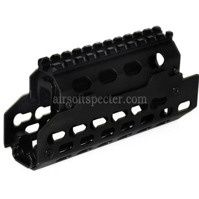 CYMA Aluminium KeyMod Handguard Rail System For AK74U Series AEG GBB Rifles Airsoft Black