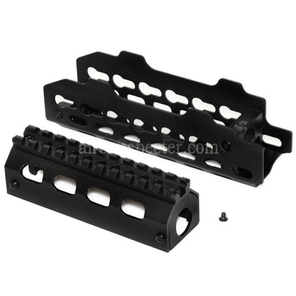 CYMA Aluminium KeyMod Handguard Rail System For AK74U Series AEG GBB Rifles Airsoft Black