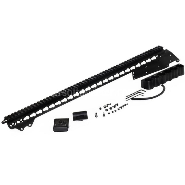CYMA 537mm Aluminium KeyMod Top Rail System with 6-Shell Carrier Holder For CYMA Tokyo Marui M870 Series Shotgun Airsoft Black