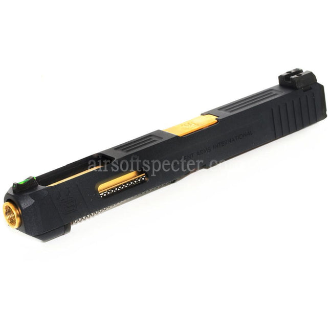 EMG Licensed SAI Tier One Competition Complete Upper Kit Gold Barrel Slide Set For AW WE EMG BLU G17 G34 GBB Pistols Airsoft Black