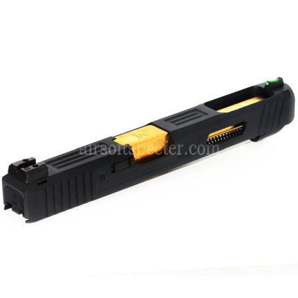 EMG Licensed SAI Tier One Competition Complete Upper Kit Gold Barrel Slide Set For AW WE EMG BLU G17 G34 GBB Pistols Airsoft Black