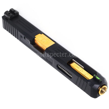 EMG Licensed SAI Tier One Competition Complete Upper Kit Gold Barrel Slide Set For AW WE EMG BLU G17 G34 GBB Pistols Airsoft Black