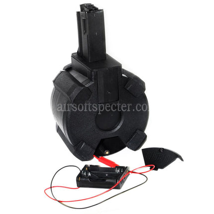 BATTLEAXE 1400rd Electric Drum Magazine For MP5 Series AEG Rifles Airsoft Black