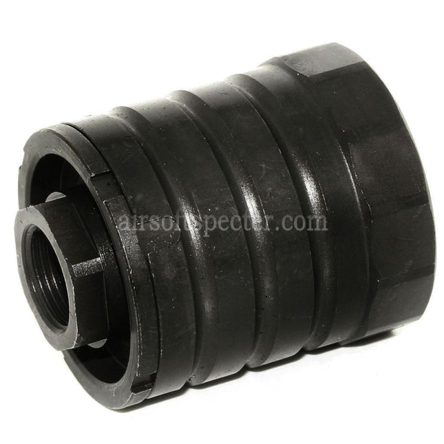 5KU 48mm 360 X37 Muzzle Brake Flash Hider With Blast Shield For -14mm CCW Counter-Clockwise Thread Barrel Rifles Airsoft Black