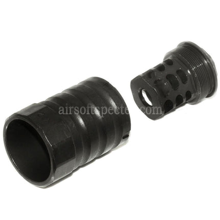 5KU 53mm 360 X12 Muzzle Brake Flash Hider With Blast Shield For -14mm CCW Counter-Clockwise Thread Barrel Rifles Airsoft Black