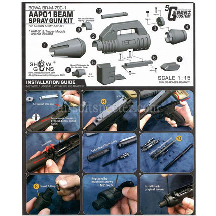 Show Guns Tactical SG Beam Spray Kit Type A For ACTION ARMY AAP-01 Series GBB Pistols Airsoft