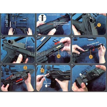 Show Guns Tactical SG RX-79 Gundam Ground Type Kit Mitrailleuse MG100 avec traceur lumineux Fire Pig pour pistolets GBB Airsoft série AAP-01 Action Army