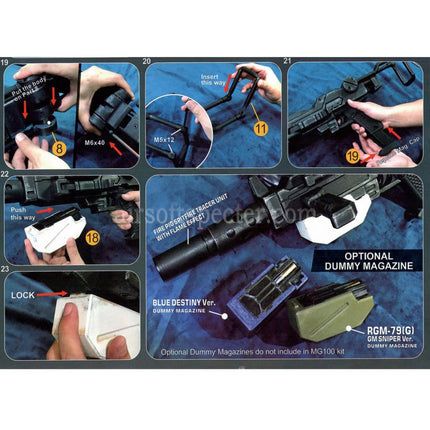 Show Guns Tactical SG RX-79 Gundam Ground Type Kit Mitrailleuse MG100 avec traceur lumineux Fire Pig pour pistolets GBB Airsoft série AAP-01 Action Army