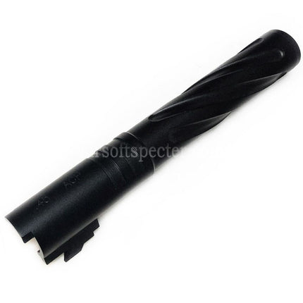 5KU 5 Inches 123/127mm CNC Aluminium Tornado Style Spiral Outer Barrel +11mm CW for Armorer Works AW WE-TECH Tokyo Marui Hi-Capa 5.1 GBB Pistols Airsoft