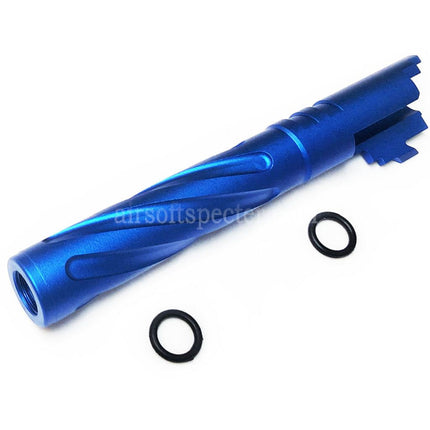 5KU 5 Inches 123/127mm CNC Aluminium Tornado Style Spiral Outer Barrel +11mm CW for Armorer Works AW WE-TECH Tokyo Marui Hi-Capa 5.1 GBB Pistols Airsoft