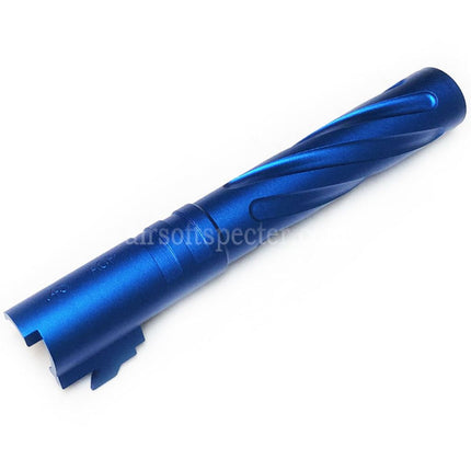 5KU 5 Inches 123/127mm CNC Aluminium Tornado Style Spiral Outer Barrel +11mm CW for Armorer Works AW WE-TECH Tokyo Marui Hi-Capa 5.1 GBB Pistols Airsoft