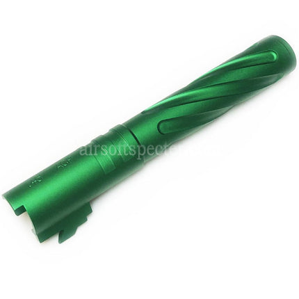 5KU 5 Inches 123/127mm CNC Aluminium Tornado Style Spiral Outer Barrel +11mm CW for Armorer Works AW WE-TECH Tokyo Marui Hi-Capa 5.1 GBB Pistols Airsoft