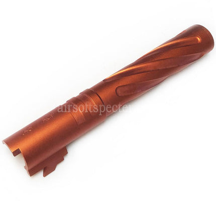 5KU 5 Inches 123/127mm CNC Aluminium Tornado Style Spiral Outer Barrel +11mm CW for Armorer Works AW WE-TECH Tokyo Marui Hi-Capa 5.1 GBB Pistols Airsoft