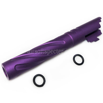 5KU 5 Inches 123/127mm CNC Aluminium Tornado Style Spiral Outer Barrel +11mm CW for Armorer Works AW WE-TECH Tokyo Marui Hi-Capa 5.1 GBB Pistols Airsoft