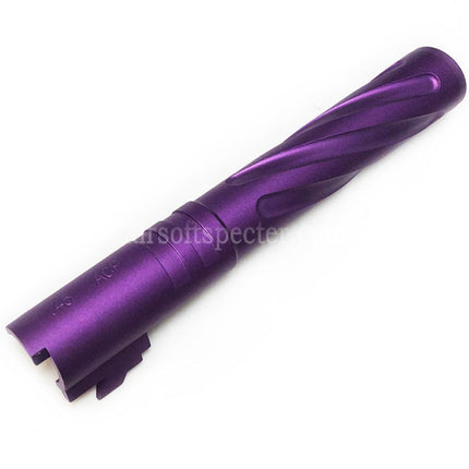 5KU 5 Inches 123/127mm CNC Aluminium Tornado Style Spiral Outer Barrel +11mm CW for Armorer Works AW WE-TECH Tokyo Marui Hi-Capa 5.1 GBB Pistols Airsoft