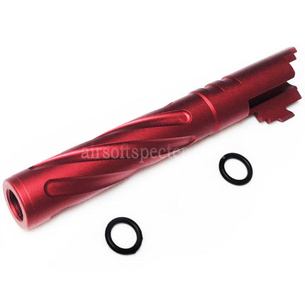 5KU 5 Inches 123/127mm CNC Aluminium Tornado Style Spiral Outer Barrel +11mm CW for Armorer Works AW WE-TECH Tokyo Marui Hi-Capa 5.1 GBB Pistols Airsoft