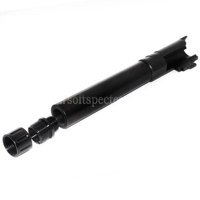 AIP 123mm/127mm Threaded Outer Barrel with Adaptor and Cover for Tokyo Marui Hi-Capa 5.1 GBB Pistols Airsoft Black