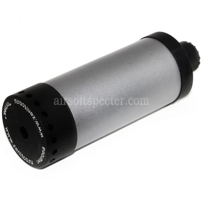 5KU 175mm DTK PUTNIK Mock Silencer Suppressor with +24mm CW Clockwise / -14mm CCW Counter-Clockwise Thread Adaptor Black/Grey