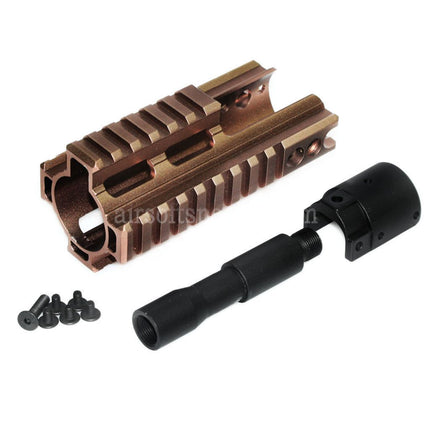 AIRSOFT SPECTER CNC Aluminum 125mm 4-Sides Rail Handguard Rail System For Double Bell BY-805 VFC WE-Tech Tokyo Marui SCAR Series AEG GBB Rifles