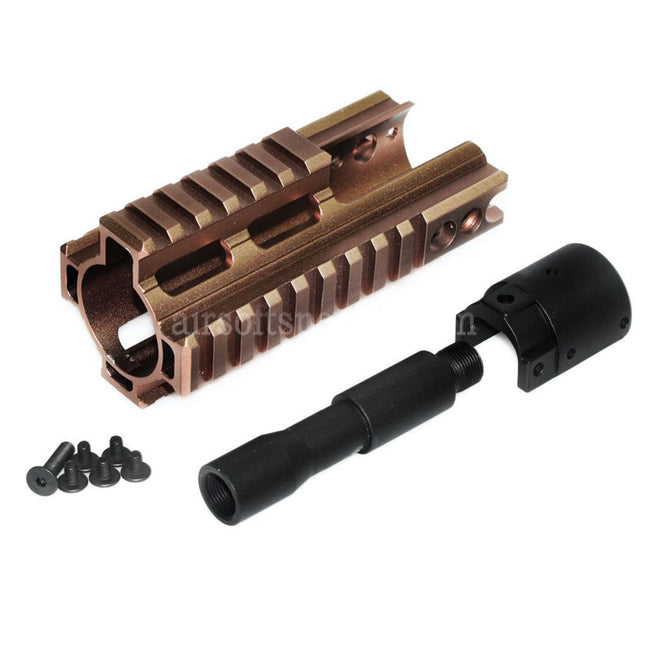 AIRSOFT SPECTER CNC Aluminum 125mm 4-Sides Rail Handguard Rail System For Double Bell BY-805 VFC WE-Tech Tokyo Marui SCAR Series AEG GBB Rifles