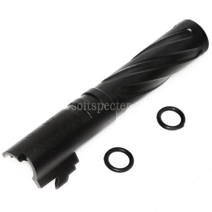 5KU 4.3 Inches CNC Aluminium Tornado Style Spiral Outer Barrel +11mm CW for Tokyo Marui Hi-Capa 4.3 GBB Pistols Airsoft