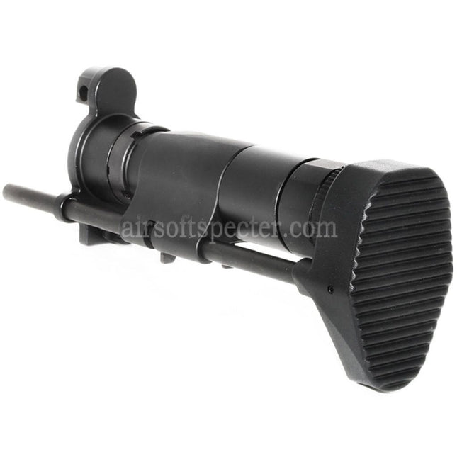 AIRSOFT SPECTER CNC Aluminum Retractable Stock with Adaptor For CYMA Tokyo Marui MP5K Series AEG Rifles Black