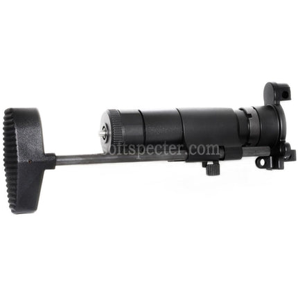 AIRSOFT SPECTER CNC Aluminum Retractable Stock with Adaptor For CYMA Tokyo Marui MP5K Series AEG Rifles Black