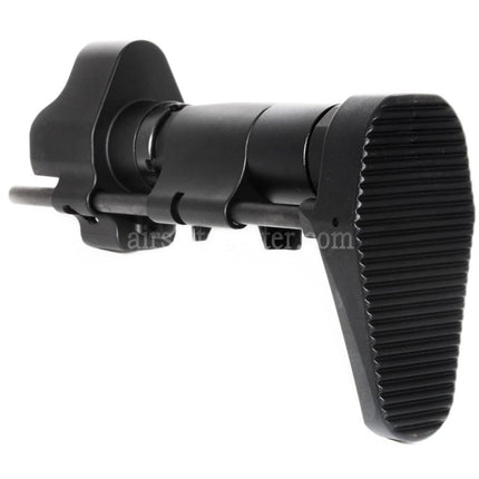AIRSOFT SPECTER CNC Aluminum Retractable Stock with Adaptor For CYMA Tokyo Marui MP5 Series AEG Rifles Black
