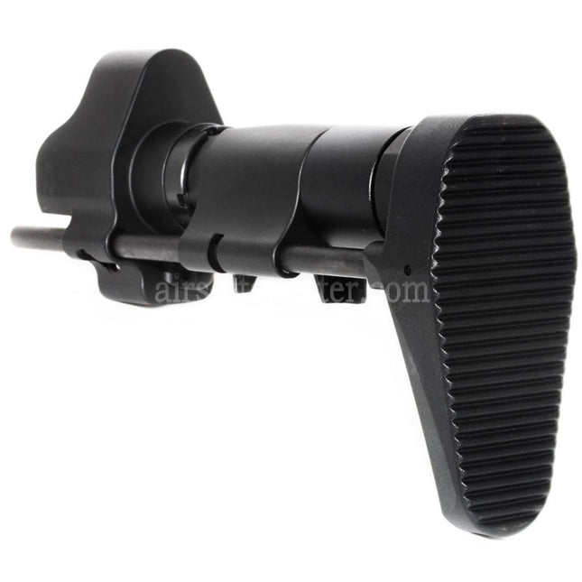 AIRSOFT SPECTER CNC Aluminum Retractable Stock with Adaptor For CYMA Tokyo Marui MP5 Series AEG Rifles Black