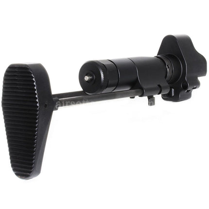 AIRSOFT SPECTER CNC Aluminum Retractable Stock with Adaptor For CYMA Tokyo Marui MP5 Series AEG Rifles Black