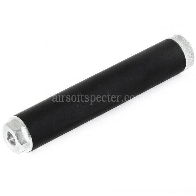 DOUBLE BELL 194mm/204mm x 35mm Suppressor Silencer For -14mm CCW Counter-Clockwise Thread Rifles Airsoft Black/Silver