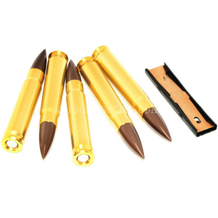 DOUBLE BELL Lot de 5 fausses cartouches en métal pour répliques Airsoft de fusils de précision à verrou D-Boys DOUBLE BELL Kar-98K 98K