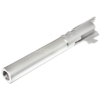 E&C 5 Inches 123/127mm Steel Outer Barrel +12mm CW Clockwise for E&C Tokyo Marui Hi-Capa 5.1 Series GBB Pistols Airsoft Silver