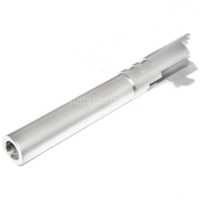 E&C 5 Inches 123/127mm Steel Outer Barrel +12mm CW Clockwise for E&C Tokyo Marui Hi-Capa 5.1 Series GBB Pistols Airsoft Silver