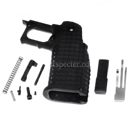 Ensemble de poignées pistolet polymère E&C pour pistolets GBB Airsoft noirs de la série Hi-Capa Tokyo Marui E&C