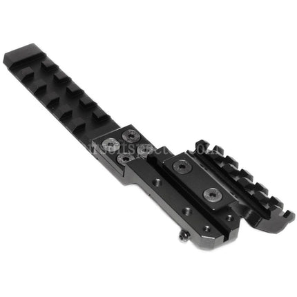 PPS CNC Aluminum Rear Sight Extended Rail Mount Set For AK Series AEG Rifles Airsoft Black