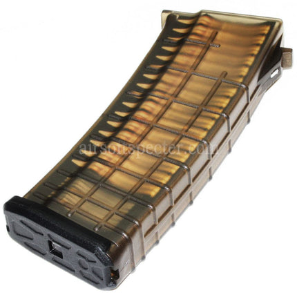 CYMA 170rd Mip-Cap Bulgarian Waffle Magazine For AK Series AEG Rifles Airsoft Translucent Brown