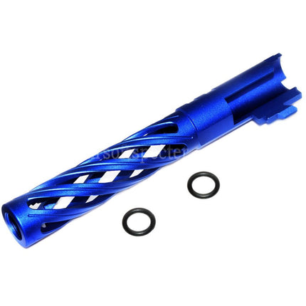 5KU 5 Inches 123/127mm CNC Tornado Spiral Hollow Outer Barrel +11mm CW for Armorer Works AW WE-TECH Tokyo Marui Hi-Capa 5.1 GBB Pistols Airsoft