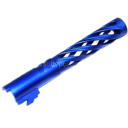 5KU 5 Inches 123/127mm CNC Tornado Spiral Hollow Outer Barrel +11mm CW for Armorer Works AW WE-TECH Tokyo Marui Hi-Capa 5.1 GBB Pistols Airsoft