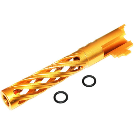 5KU 5 Inches 123/127mm CNC Tornado Spiral Hollow Outer Barrel +11mm CW for Armorer Works AW WE-TECH Tokyo Marui Hi-Capa 5.1 GBB Pistols Airsoft