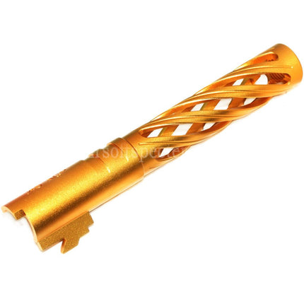 5KU 5 Inches 123/127mm CNC Tornado Spiral Hollow Outer Barrel +11mm CW for Armorer Works AW WE-TECH Tokyo Marui Hi-Capa 5.1 GBB Pistols Airsoft