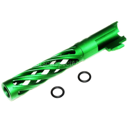 5KU 5 Inches 123/127mm CNC Tornado Spiral Hollow Outer Barrel +11mm CW for Armorer Works AW WE-TECH Tokyo Marui Hi-Capa 5.1 GBB Pistols Airsoft