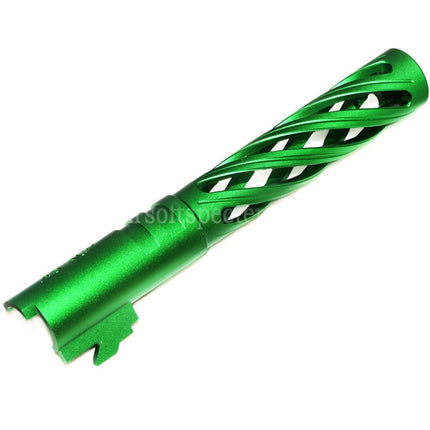 5KU 5 Inches 123/127mm CNC Tornado Spiral Hollow Outer Barrel +11mm CW for Armorer Works AW WE-TECH Tokyo Marui Hi-Capa 5.1 GBB Pistols Airsoft