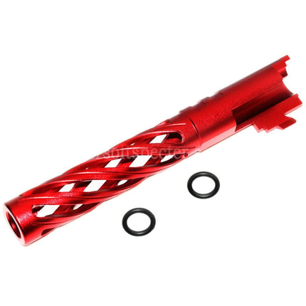 5KU 5 Inches 123/127mm CNC Tornado Spiral Hollow Outer Barrel +11mm CW for Armorer Works AW WE-TECH Tokyo Marui Hi-Capa 5.1 GBB Pistols Airsoft