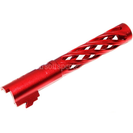 5KU 5 Inches 123/127mm CNC Tornado Spiral Hollow Outer Barrel +11mm CW for Armorer Works AW WE-TECH Tokyo Marui Hi-Capa 5.1 GBB Pistols Airsoft